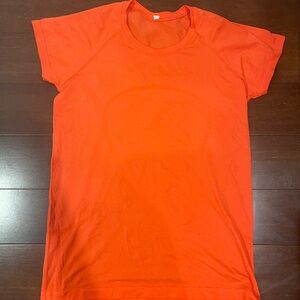 lululemon orange/red short sleeve top
